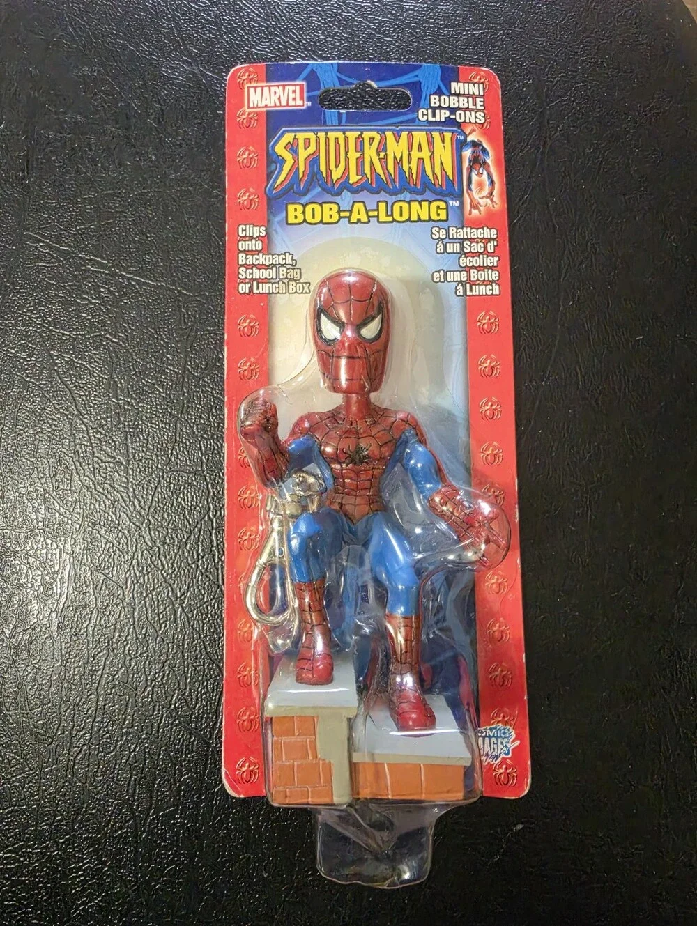 Vintage 2000s Spider-Man Bob-A-Long Clip-On Figure